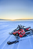 Snowmobile, Lapland, Sweden.