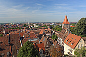 View over the roofs of the old town of Nuremberg, Middle franconia