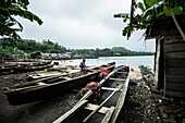 Einfaches Fischerdorf, Sao Tome, Sao Tome und Príncipe, Afrika