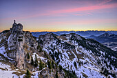 Chapel at Wendelstein with Mangfall range, Wendelstein, Mangfall range, Bavarian Alps, Upper Bavaria, Bavaria, Germany