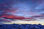 Wolkenstimmung über Karwendel, von der Erfurter Hütte, Rofan, Tirol, Österreich