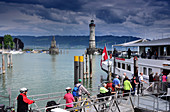 In the harbour of Lindau, Lake Constance, Bavaria, Germany