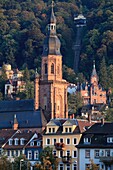 Germany, Baden-Württemberg, Heidelberg, skyline, Church of the Holy Spirit.