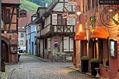 Evening in the village of Kaysersberg, Alsace, France.