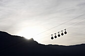 Cable car of Grenoble during the sunset on the Vercors massif, Isere, Rhone Alpes, France, Europe