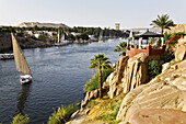 elenphantina island and nile river from old cataract hotel. asuan.