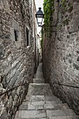 Girona,Catalonia,Spain. Narrow street in old town.