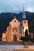 Church, Chamonix, French Alps, Savoie, France, Europe.