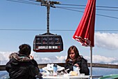 Aiguille du midi cable car - Panoramic Mont-Blanc Gondola, Chamonix, French Alps, Savoie, France, Europe.