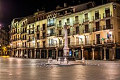 Plaza del Torico by night, Teruel, Aragon, Spain.