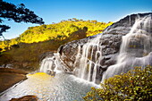 Sri Lanka - Horton Plain National Park protected area in Sri Lanka, landscape of Baker waterfall