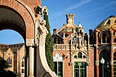 Spain, Catalonia, Barcelona, El Guinardo, Sant Pau Hospital designed in 1901 by Catalan modernist architect Lluis Domenech i Montaner, listed as World Heritage by UNESCO, it is the largest modernist complex in the world.