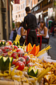 Side street restaurant near Trevi Fountain, Rome, Lazio, Italy, Europe