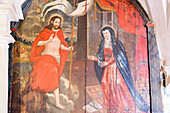 Altar and paintings, Convento de Nossa Senhora da Conceicao (Our Lady of the Conception Convent), Regional Museum Dona Leonor, Beja, Alentejo, Portugal, Europe