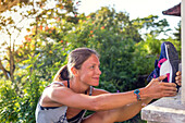 Young woman doing yoga