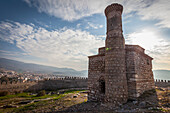 'Selcuk Castle and mosque with minaret; Ephesus, Turkey'