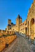 Festung Cite, Carcassonne, Aude, Languedoc-Roussillon, Frankreich