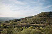 surrounding landscape at the so called Moessingen landslide, Mössingen, Tuebingen district, Swabian Alb, Baden-Wuerttemberg, Germany