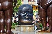 'Cabeza' (head), 1999, sculpture by Fernando Botero, Museo de Antioquia, Plaza Fernando Botero, Medellin, Antioquia, Colombia, South America