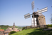 Windmühle von Lautrec,  schönste Dörfer Frankreichs,  Pays de Cocagne,  Tarn,  Occitanie,  Midi Pyrénées,  Frankreich