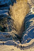 Gullfoss waterfall in the winter, Iceland.