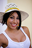 Mexico, Campeche State, Campeche City, a young Mexican woman