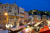 France, Alpes Maritimes, Nice, the cours Saleya by night