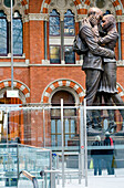 United Kingdom, London, St Pancras International train station, sculpture by British artist Paul Day entitled The Meeting Place