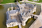 France, Oise, Chantilly, the castle (aerial view)