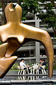 Singapore, Central Business District, 63 Chulia St, OCBC Bank, sculpture by Henry Moore Large Reclining Figure