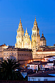 Spain, Galicia, Santiago de Compostela, listed as World Heritage by UNESCO, the cathedral and the historical centre