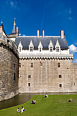 France, Loire Atlantique, Nantes, European Green Capital 2013, the chateau des Ducs de Bretagne (Dukes of Brittany Castle), the moats converted into open space