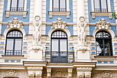 Latvia (Baltic States), Riga, European capital of culture 2014, the modern city, Art Nouveau in Alberta iela Street, building by Mikhail Eisenstein