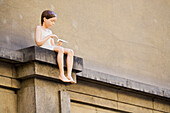 Czech Republic, Prague, historical center listed as World Heritage by UNESCO, child statue and aircraft in Clementinum