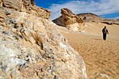 Egypt, Libyan Desert, crystal mountain, rock with crystal blocks