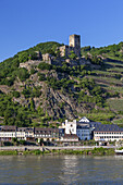 Gutenfels Castle above Kaub by the Rhine, Kaub Castle, Upper Middle Rhine Valley, Rheinland-Palatinate, Germany, Europe