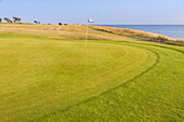 Golf course by the Baltic Sea in Skjoldnæs, Island Ærø, South Funen Archipelago, Danish South Sea Islands, Southern Denmark, Denmark, Scandinavia, Northern Europe
