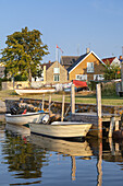 Boote im Hafen von Marstal, Insel Ærø, Schärengarten von Fünen, Dänische Südsee, Süddänemark, Dänemark, Nordeuropa, Europa