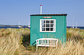 Strandhütte am Strand von Ærøskøbing, Insel Ærø, Schärengarten von Fünen, Dänische Südsee, Süddänemark, Dänemark, Nordeuropa, Europa