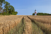Lighthouse by the Baltic Sea near Gammel Poel, Polsgard, Island Als, Danish South Sea Islands, Southern Denmark, Denmark, Scandinavia, Northern Europe