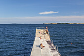 Badeplatz am Hafen von Faaborg auf der Insel Fünen, Dänische Südsee, Süddänemark, Dänemark, Nordeuropa, Europa