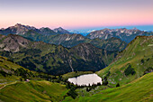 Lake Seealpsee, at Nebelhorn, near Oberstdorf, Allgaeu Alps, Allgaeu, Bavaria, Germany