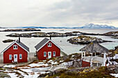 Blick von Offersoya Richtung Süden auf Hameroy, Lofoten, Norwegen, Skandinavien, Europa