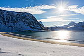 Vik Bay, Vestvagoya, Lofoten Islands, Norway, Skandinavia, Europe