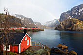 Fishing village Nusfjord, Flakstadoya, Lofoten Islands, Norway, Skandinavia, Europe