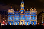 France, Rhone, Lyon, historical site listed as World Heritage by UNESCO, Fete des Lumieres (Light Festival), the City Hall