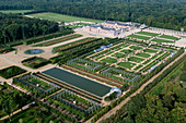 France, Eure, Le Neubourg, the castle and the gardens of Champ de Bataille, properties of the designer Jacques Garcia (aerial view)