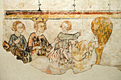 France, Savoie, Chambery, museum Savoisien, wall painting of the end of the 13th Century coming from chateau de Cruet
