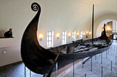 Norway, Oslo, Bygdoy Peninsula, Viking Boats Museum, Oseberg drakkar of the 9th century, detail
