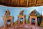 Peru, Puno Province, Titicaca lake, island of Ticonata, small museum with its six mummies discovered during some restoration work